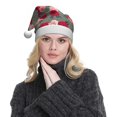 thumbnail image 5 of Salouo Rose Flowers for Adult Christmas Hat Xmas Holiday Hat Santa Hat for Women & Men Festive Headwear Accessories Fit for Christmas/ New Year/Holiday/Party,1PC, 5 of 6