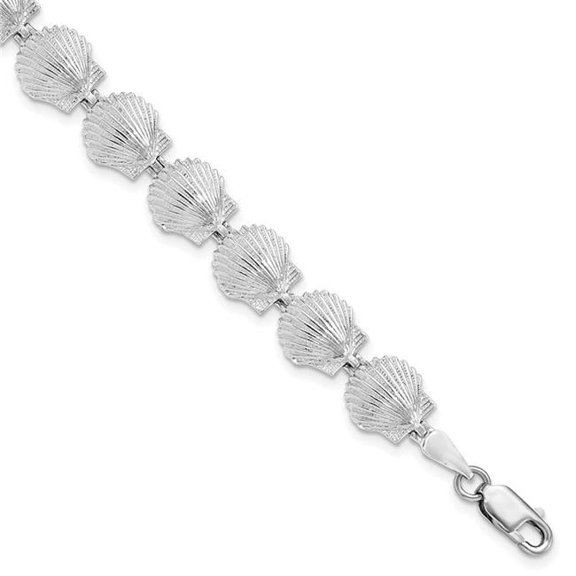 Finest Gold Sterling Silver Polished Scallop Shell Bracelet