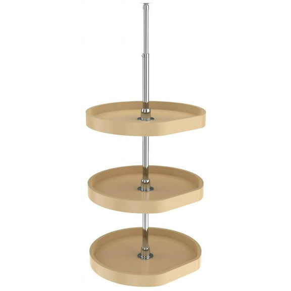 Rev-A-Shelf 6273-20-536 Classic 3 Tier 20" D Shaped Flat Side Lazy Susan - Almond