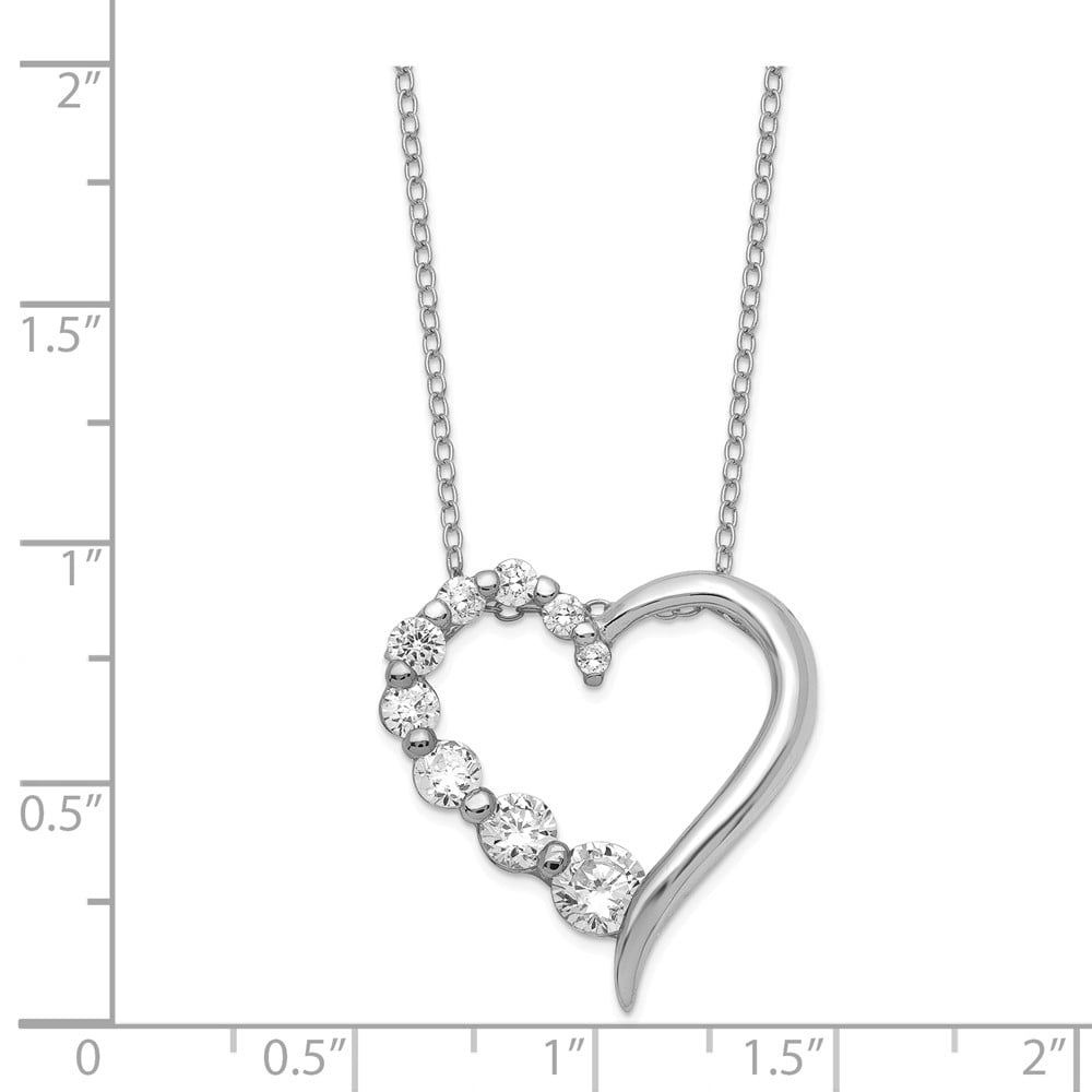 Heart Journey Necklace Cubic Zirconia 18 Length 925 Sterling Silver CZ Heart Journey Necklace Cubic Zirconia 18 Length 925 Sterling Silver CZ