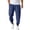 C284 Dark Blue, variant on CONZONE Mens Linen Pants Tapered Leg Elastic Waist Drawstring Joggers For Men Relaxed Fit Casual Summer Trousers With Pockets