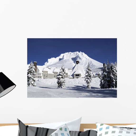 Timberline Lodge Mt H)ood Wall Mural Decal by Wallmonkeys Vinyl Peel and Stick Graphic (24 in W x 16 in H)