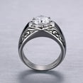 thumbnail image 3 of Mens Stainless Steel Ring with Zircon Stone Hip Hop Trendy Ring Male Vintage Ring for Men Statement Ring Jewelry Gift for Him, 3 of 4