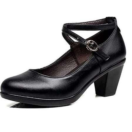 

Women Round Toe Mary Jane Shoes High Heel Dance Dress Pumps Size 9