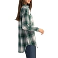 UVN Flannel Plaid Shirts for Women Shacket Jacket Long Sleeve Button