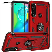 Flyme for Moto G Power Case with Tempered Glass Screen Protector, Telegaming Dual Layer Hybrid Tank Armor Case