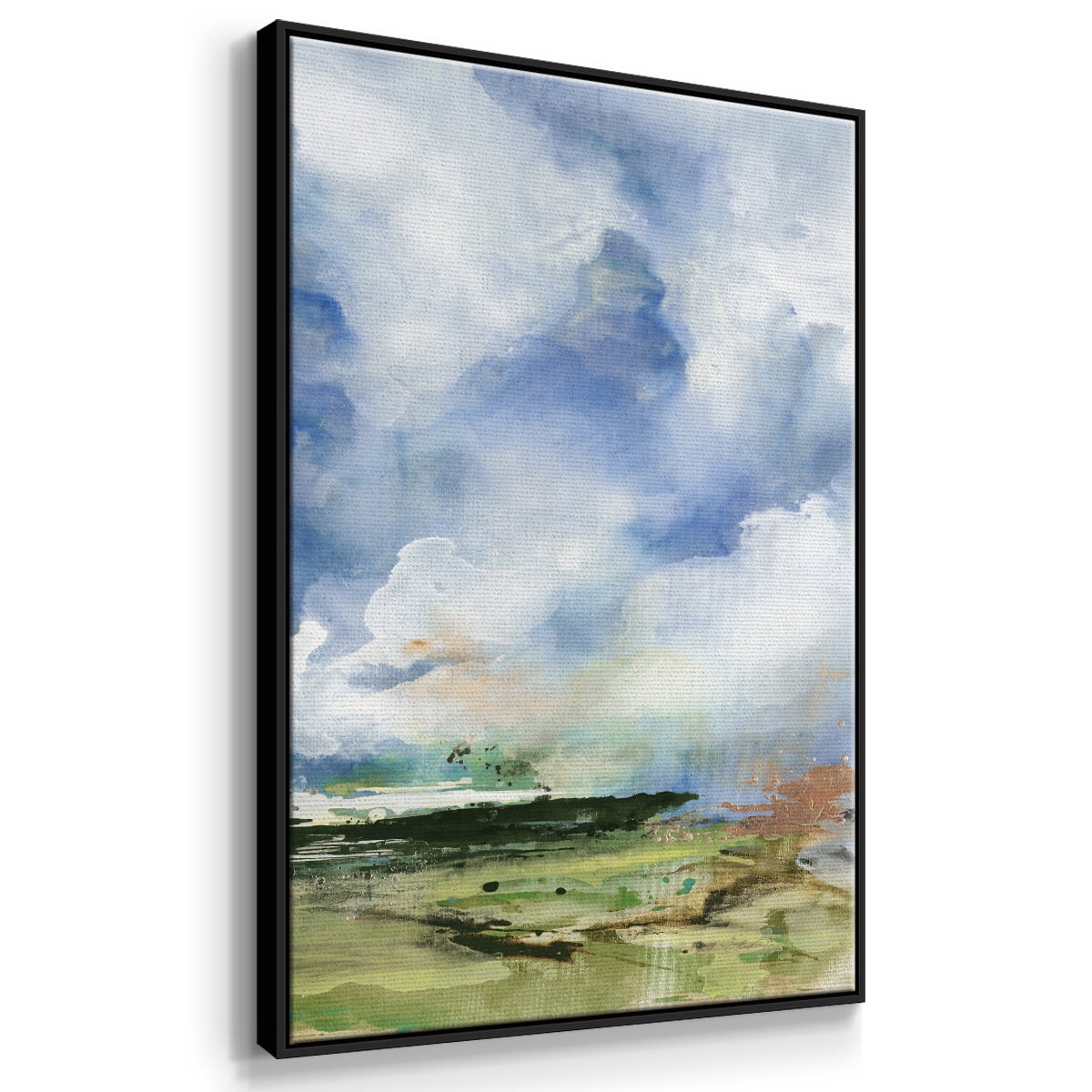 Spring Air II Framed Premium Gallery Wrapped Canvas - Ready to Hang - 27 x 41 - Black Floating Frame