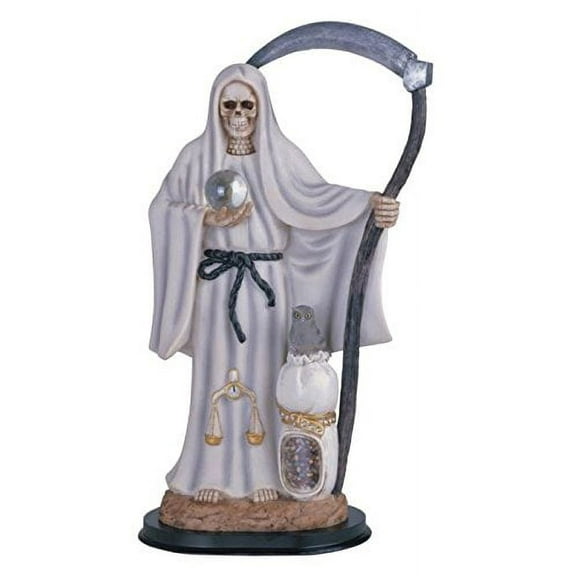 StealStreet SS-G-316.72W Santa Muerte Saint Death Grim Reaper Statue Figurine, 16", White