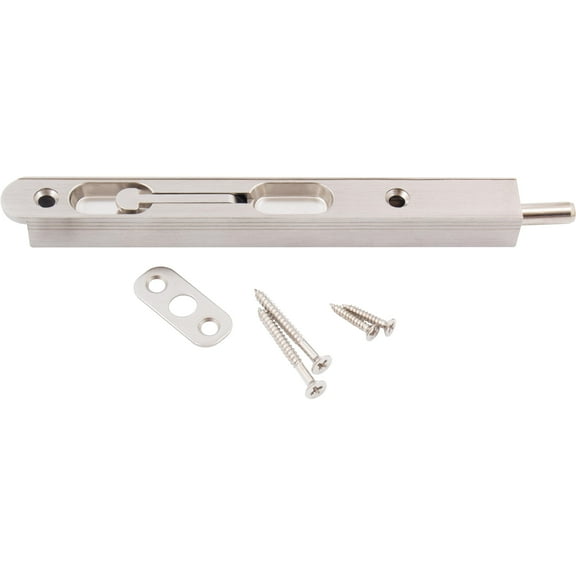 Flip-Lever Flush Bolt, 7 Inches, Satin Nickel by Stone Harbor Hardware
