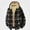 Black, variant on Afuyipoi Mens Hooded Coat Zip Front Plaid Lamb Fleece Warm Knit Jacket Red M