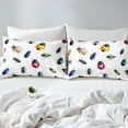 thumbnail image 4 of Colorful Ladybug Full Sheet Sets 4pcs, Cartoon Insects Print Bed Sheets Set For Bedroom, Cute Animals Microfiber Fitted Sheet For Kids Boys Girls, Retro Cockroach Room Decor Bedding Set, 4 of 6