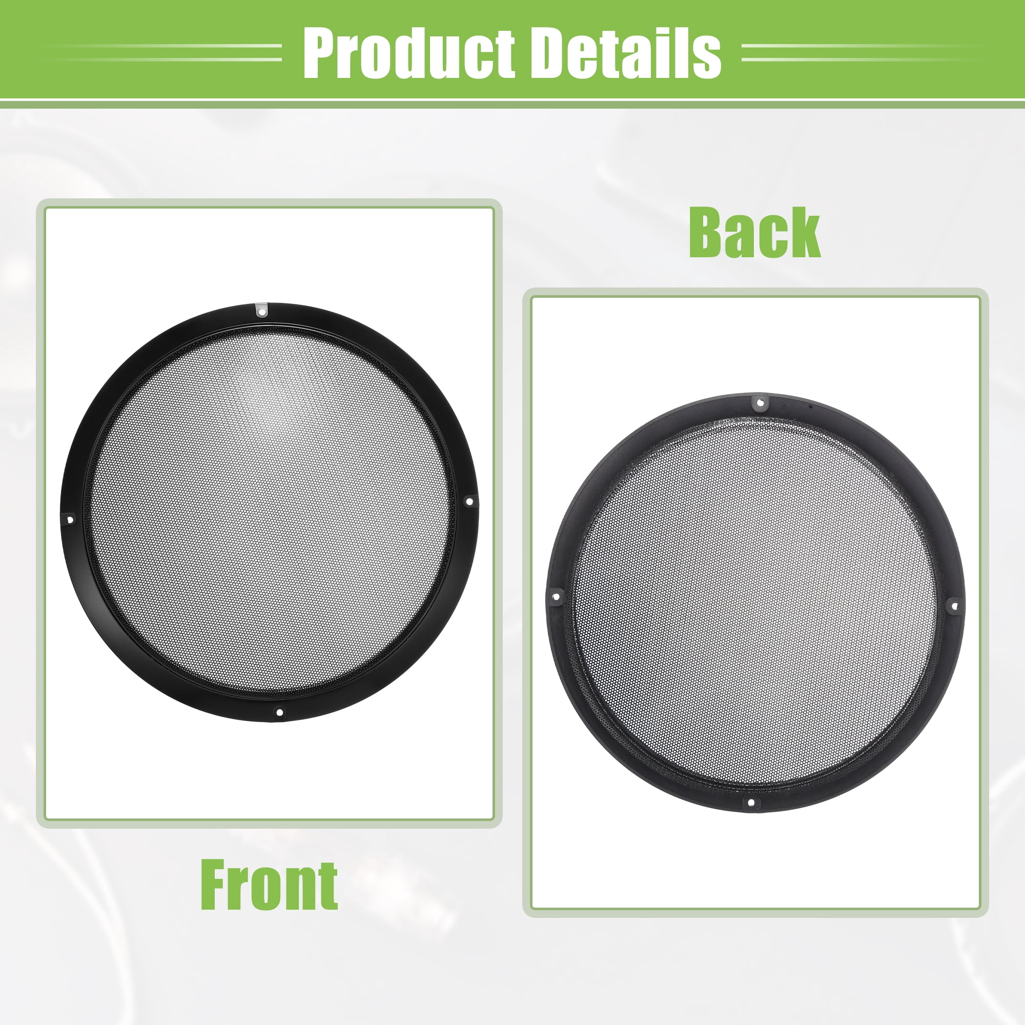 Unique Bargains Speaker Grills Cover Audio Subwoofer Protector Case Gloss Black 10"