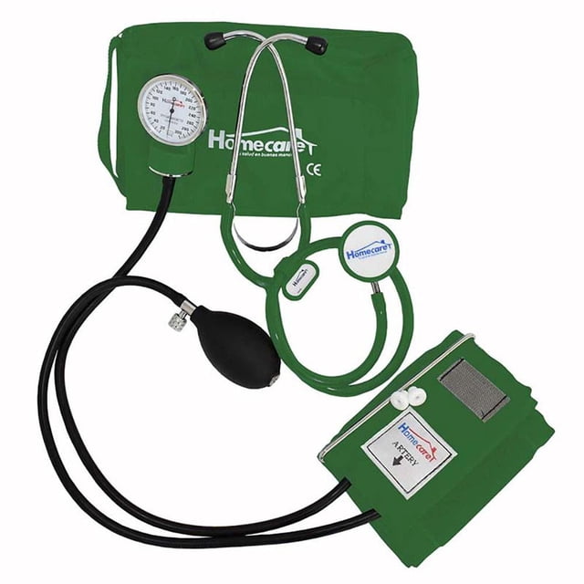 Kit Baumanometro con Estetoscopio Doble Verde Home Care dmh2600ver con Estetoscopio Doble Verde