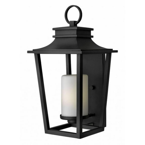 1 Light Medium Outdoor Wall Lantern in Transitional Style 11.75 inches Wide By 23 inches High-Black Finish Bailey Street Home 81-Bel-2998475