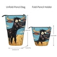 thumbnail image 2 of Lsque Whimsical Cartoon Cow Pattern Telescopic Pencil Bag Pen Holder Stationery Case, Stand-up Retractable Transformer Bag Organizer, 2 of 6