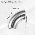 thumbnail image 3 of 2 Uds DE 4 pulgadas 90 Grados Acero inoxidable Acero Curva Tubo Escape Codo Tubo, 3 of 7