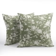 thumbnail image 2 of Vintage Floral Pillow Covers 18x18 Inch Set of 2 Rustic Sage Green and White Outdoor Decorative Throw Pillows Chinoiserie Flower Toile Pillowcases Cushion Covers for Couch Home Decor, 2 of 6