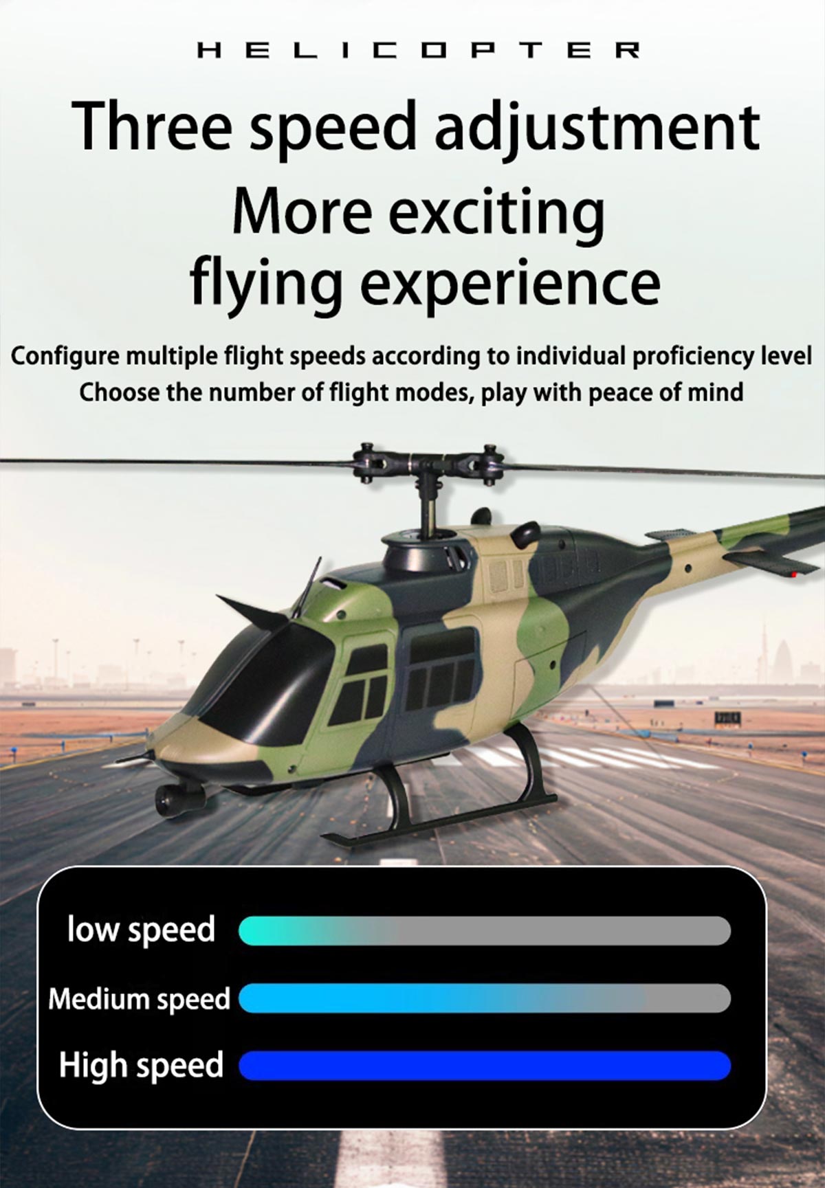 RC ERA C138 Bell 206 RC Helicopter for Adults, 1/33 Scale 2.4G 6CH Single Rotor RC Helicopter with Altitude Hold & Optical Flow Positioning - RTF