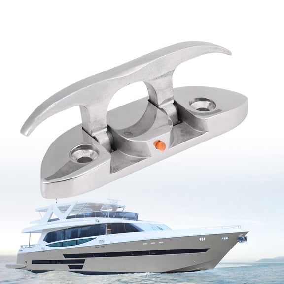 Eotvia Folding 4-1/2 Inch Stainless Steel Boat Dock Cleat with Fasteners