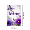 thumbnail image 4 of Amhnf Welcome Purple Butterfly And Flowers Garden Flag For Home Outdoor Garden Yard Decor 12x18 inch, 4 of 5