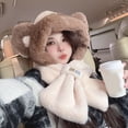 thumbnail image 4 of Eoperou Women Winter Bear Ear Hat Adorable Super Soft Thickened Cold-Proof Ear Protection Beanie Plush Hat with Face Guard, 4 of 8