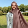 thumbnail image 2 of WHEANG Breathable Head Wraps for Women Muslim - Solid Color Long Scarf Wrap Summer Cooling Scarf All-day Comfort Cotton Lightweight Scarf for Women Under $9 Brown, 2 of 2