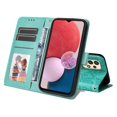 thumbnail image 4 of Dteck for Samsung Galaxy A13 Case, PU Leather Flip Wallet Case with Cart Slot Wrist Strap and Kickstand Shockproof Protective Case for Samsung Galaxy A13 6.6 inch 2021 Ladies Girls Women Men, Green, 4 of 14