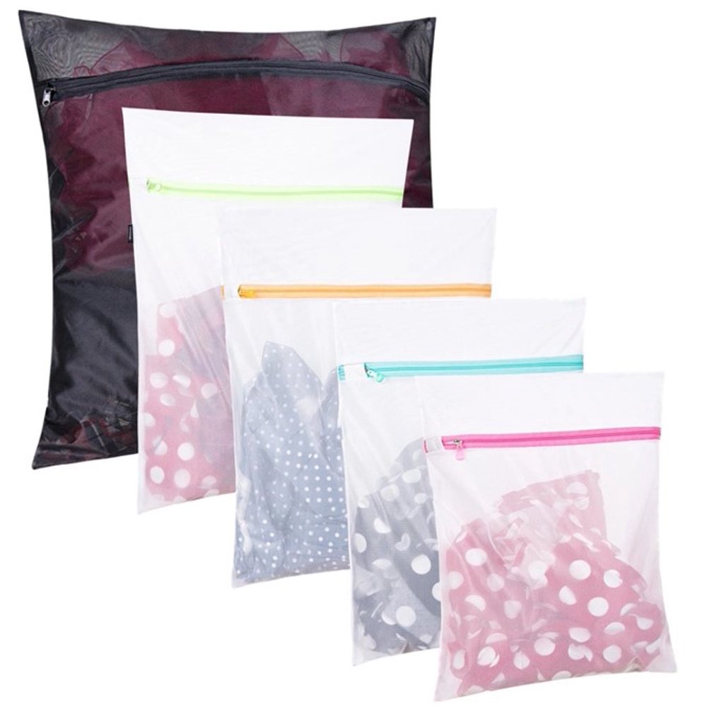 Zippered Mesh Laundry Bags, Set of 5, Includes Large Laundry Bag, 2