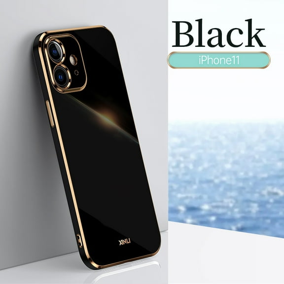 Cute Case for Apple iPhone 11, iPhone 11 Case 6.1 Inch, Durable Silicone Case, Slim Fit Lightweight Thin Cover, Sturdy Anti-Scratch Shock Absorption Protective Phone Case (Black)