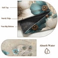 thumbnail image 6 of Rectangle Area Rugs 3 x 5 Ft, Teal Tulip Butterfly Non-Slip Residential Carpet, Beige Turquoise Floral Vintage Rustic Indoor Crawling Mats Runner Rugs for Living Room/Dining Room/Bedroom, 6 of 9