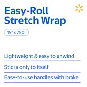 Walmart Easy-Roll Stretch Wrap, Clear, 15 x 750'