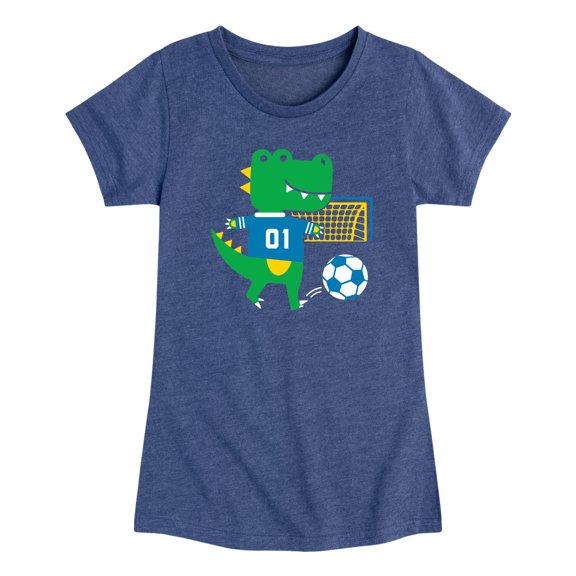 Instant Message - Dino Playing Soccer Toddler Short Sleeve Graphic T-Shirt