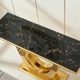 thumbnail image 5 of 47" Modern Faux Marble Console Table, Rectangular Top & Double U-Shaped Stainless Steel Base, Narrow Entryway Table for Entrance, Hallway, Foyer, or Living Room, 5 of 7