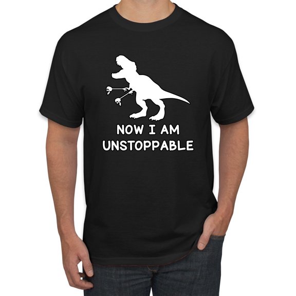 Wild Bobby, Unstoppable T Rex Funny, Pop Culture, Men Graphic Tee, Black, Small