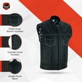 thumbnail image 4 of Daniel Smart S to 8XL Leather Motorcycle Vest with White Stitching Detailing Biker Vest for Men, 4 of 7