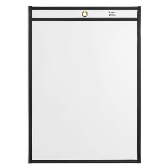 Staples Heavy Duty Stitched Job Ticket Holder 9" x 12" Clear 25/Pack (17703) ST17703-CC