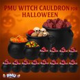 thumbnail image 5 of PMU Halloween Cauldron 16pc- 12",10",8",6", (12) 3" Witch Plastic Cauldron Candy bowl Black, For Halloween Decor, 5 of 6