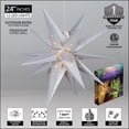 thumbnail image 2 of Aurora Superstar 24" Silver Hanging Moravian Star Light LED Lantern Decor, Weatherproof Fold-Flat Plastic Lighted Star, 2 of 6