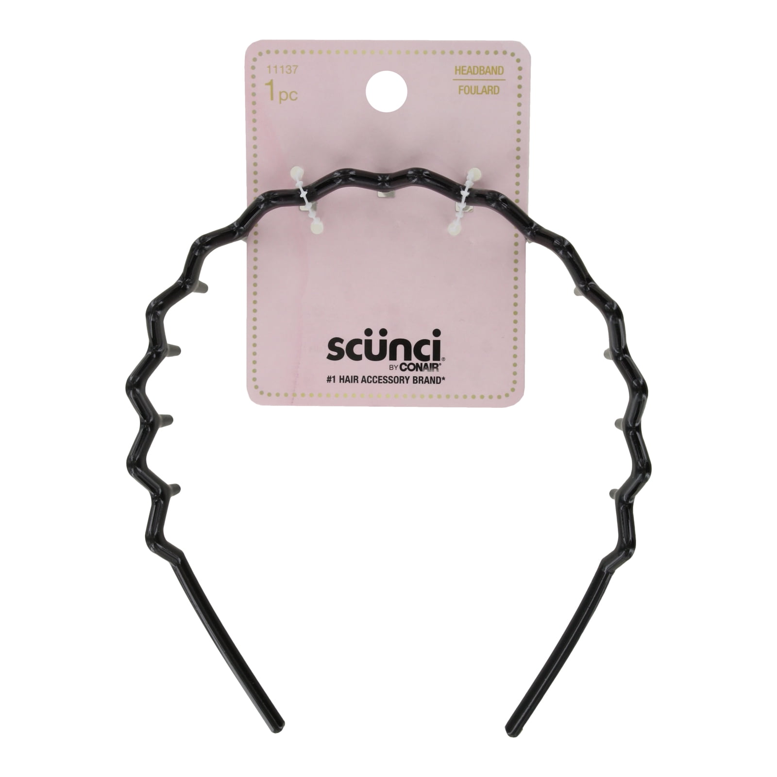 Scunci Black Fabric Covered Claw Hair Band Accessory - Comfortable