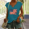 thumbnail image 2 of HEILAU 4th of July Shirts for Women Independence Day American Flag Graphic Tees Patriotic Summer Tops Loose Fit Casual V Neck Cap Sleeve T Shirt, 2 of 7