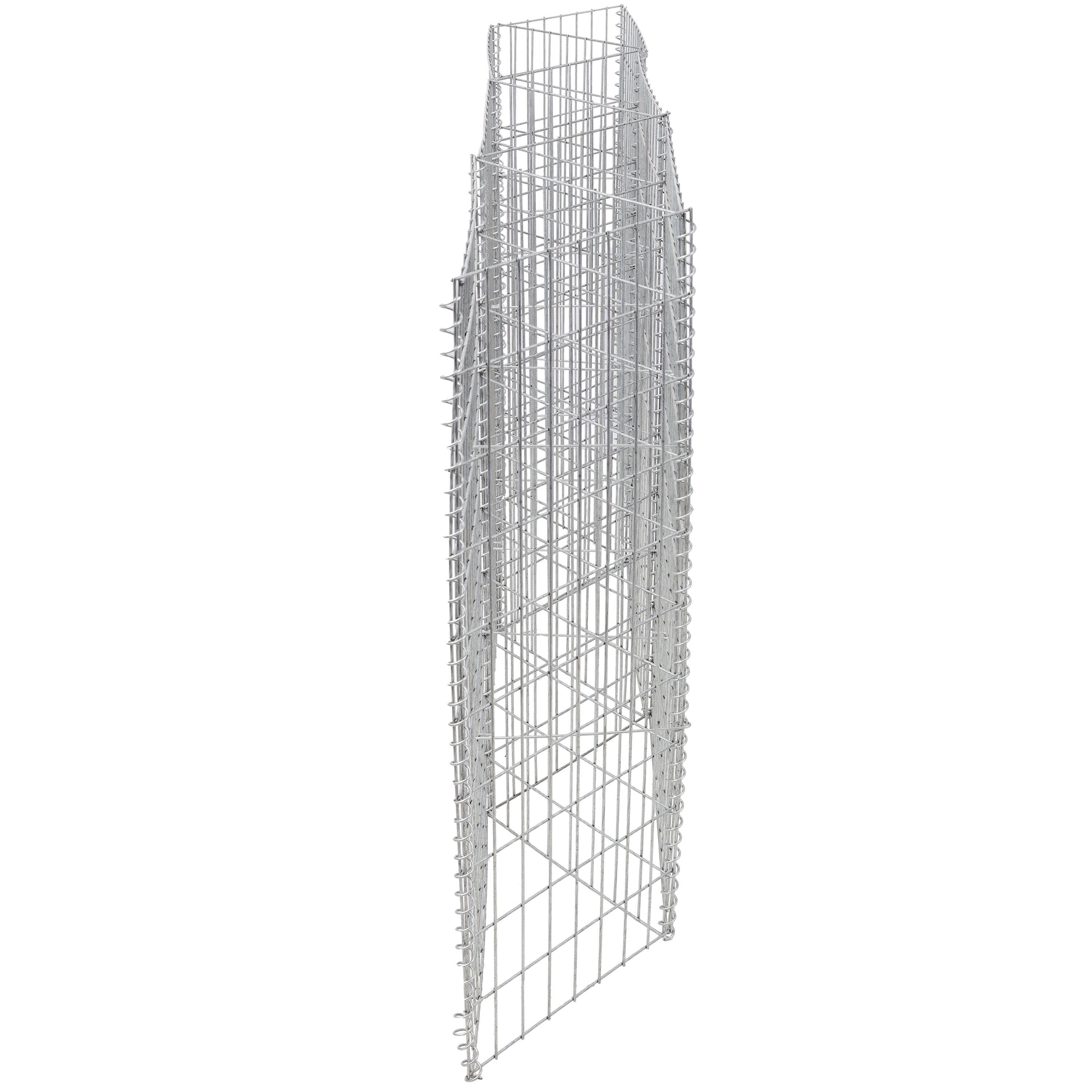 Tall Galvanized Gabion Basket 118" x 11-7/8" x 39-3/8", Multi-Compartment Reinforced Design, Heavy-Duty Wire, Tool-Free Assembly for High Retaining Wall