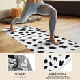 thumbnail image 4 of White and Black Of Leopard Print Hot Yoga Mat Towel Non Slip for Hot Yoga - Quick-Drying Yoga Mat Cover with 4 Corner Pockets with Travel Bag - Hot Yoga Towel Non Slip 74"x26", 4 of 6