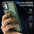 thumbnail image 6 of Strong Magnetic Case for iPhone 11 [Compatibilty with MagSafe] Protective Shockproof Cover Phone Case for iPhone 11 6.1" Green, 6 of 13