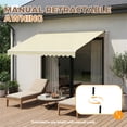 thumbnail image 4 of BaPiPro 12'x10' Manual Retractable Awning for Patio, Outdoor Sun Shade Waterproof Fabric Canopy with Crank Handle, UV Protection for Deck Balcony, Beige, 4 of 8