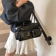 thumbnail image 3 of KKLDOGS Bow Decor Multi-pocket Shoulder Bag, Large Capacity PU Leather Handbag, Versatile Crossbody Travel Tote Purse with Detachable Strap(Black), 3 of 6