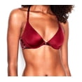 thumbnail image 3 of Victoria's Secret Very Sexy Lightly Lined T-back Velvet Plunge Bra Red Wine 32DDD New, 3 of 3