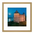 thumbnail image 1 of Ryshkov Khotyn Fortress Ukraine Full Moon Photo 8X8 Inch Square Wooden Framed Wall Art Print Picture with Mount, 1 of 4