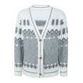 thumbnail image 3 of Suéter Suéteres básicos para mujer Estilo navideño Estampado de copos de nieve Traje diario (Gris L) Cgtredaw Gris T L para Mujer, 3 of 8