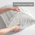 thumbnail image 4 of 3 Pieces Silky Smooth Stripe Satin Duvet Cover Set, Luxury Duvet Cover Bedding Set, 1 Duvet Cover + 2 Pillow Cases (No Comforter), Twin, White, 4 of 8