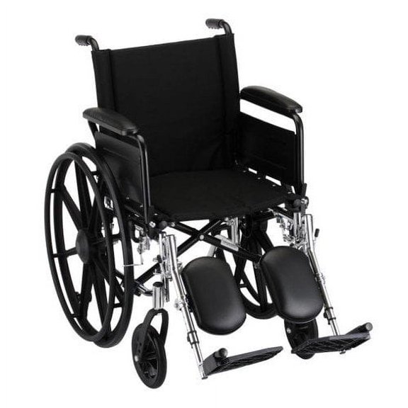 Nova MedicalProducts Healthcare 20" Lightweight Wheelchair with Full Arms and Elevating Leg Rests